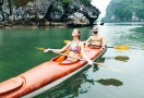Kayak à la baie d'Halong