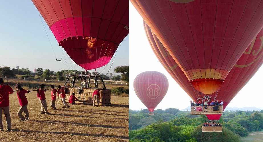 Début de Montgolfière à Bagan