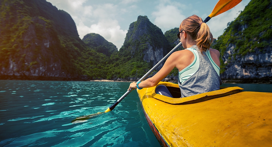 Kayak à la baie d'Halong