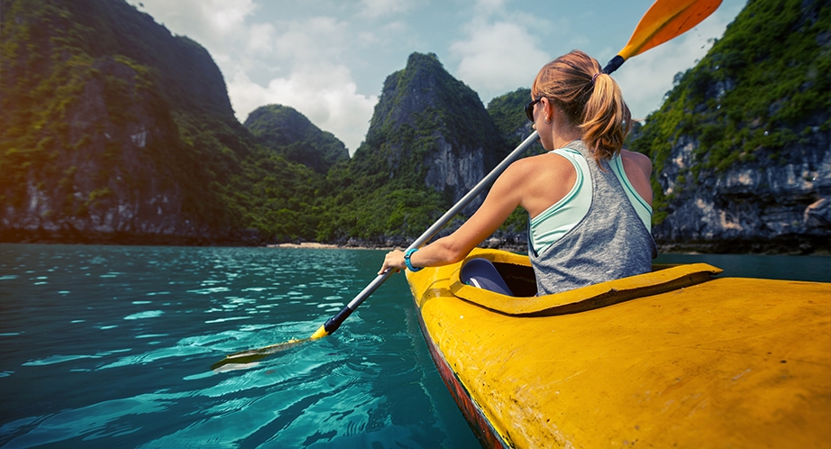 Kayak à la baie d'Halong