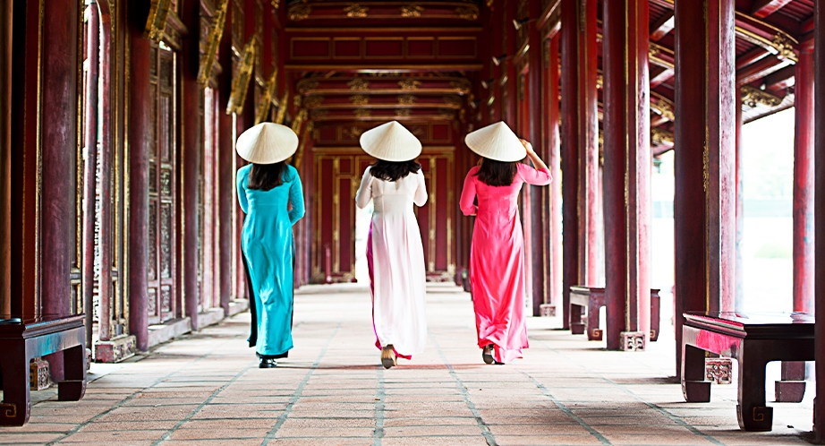 Ao Dai traditionel à Hué, Vietnam