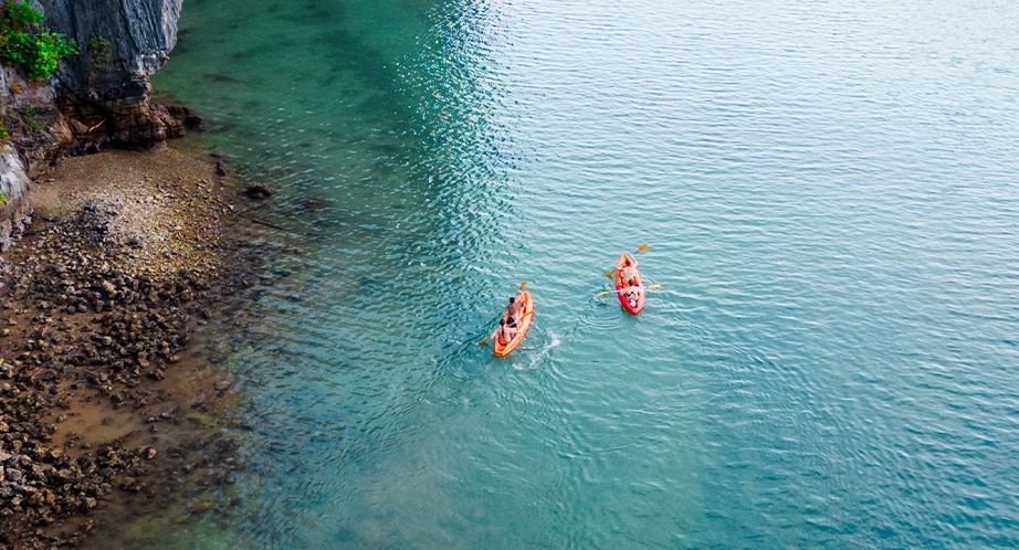 Kayak à la baie d'Halong