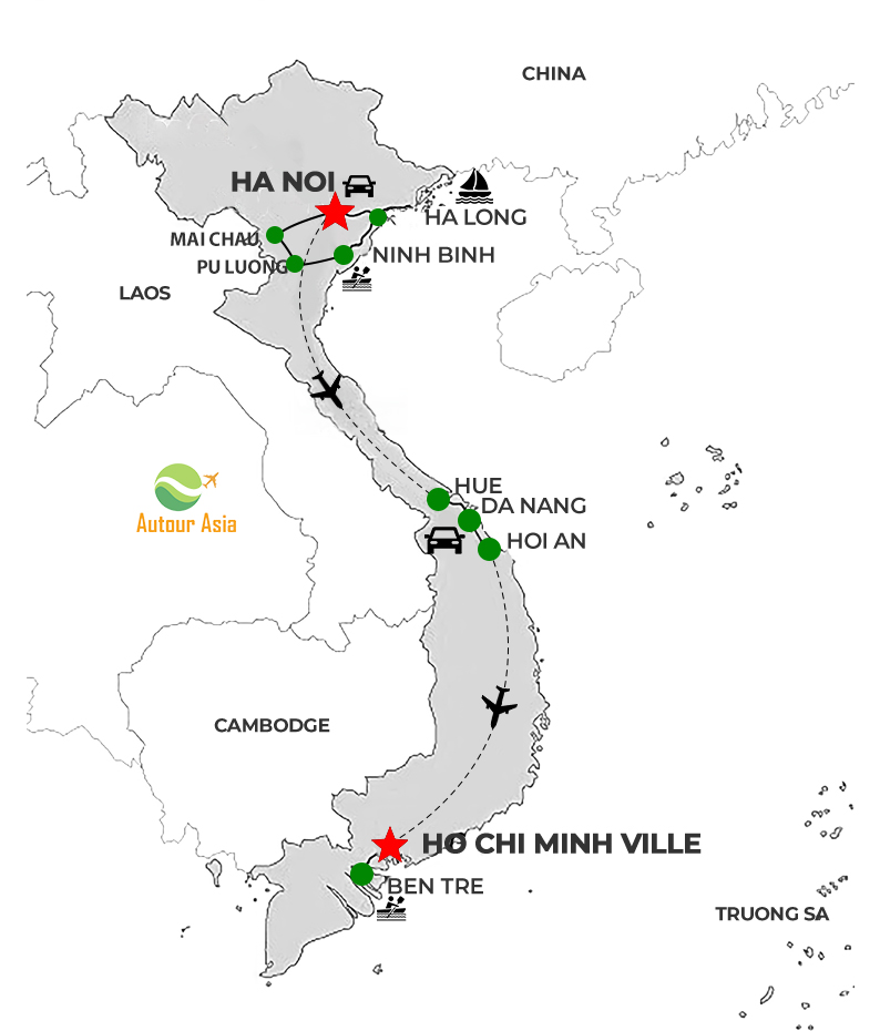 Authentique Voyage Vietnam 2 semaines 14 Jours 13 Nuits