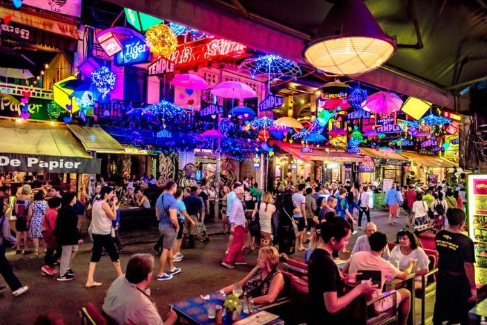 Pub Street est extrêmement fréquentée