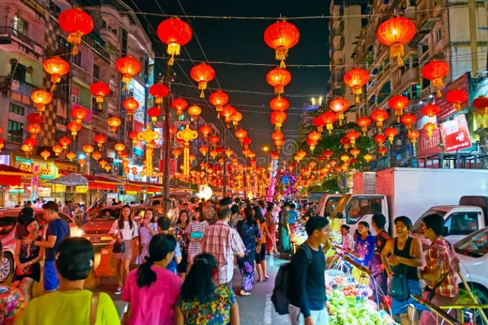 Le quartier chinois en soirée