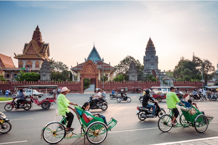La vie dynamique à Phnom Penh, Cambodge 