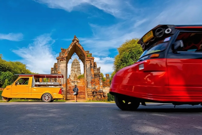 Explorer Ayutthaya Thailande en tuk-tuk