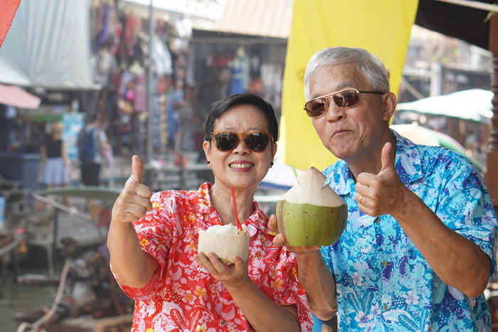 Une visite marché flottant Bangkok