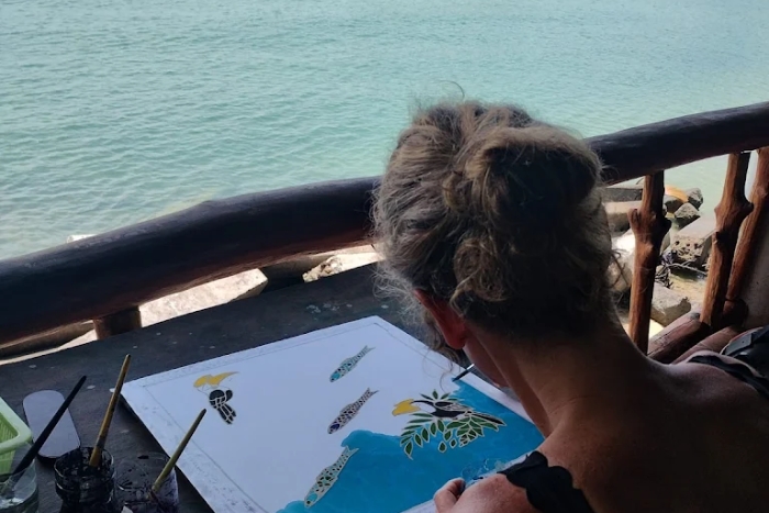 J'ai participé au cours de dessin Batik pendant mon séjour de luxe Thaïlande en 1 semaine