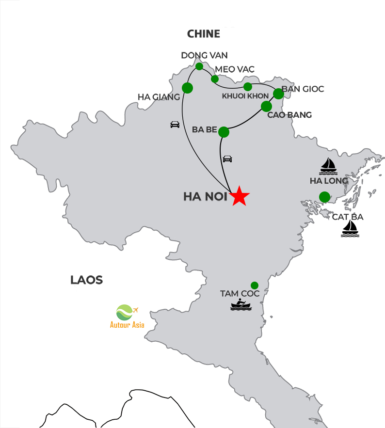 Itinéraire 1 semaine Ba Be Cao Bang Ha Giang
