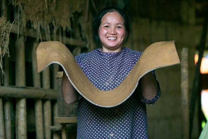 La forme des tuiles Yin-Yang au village de Lung Ri