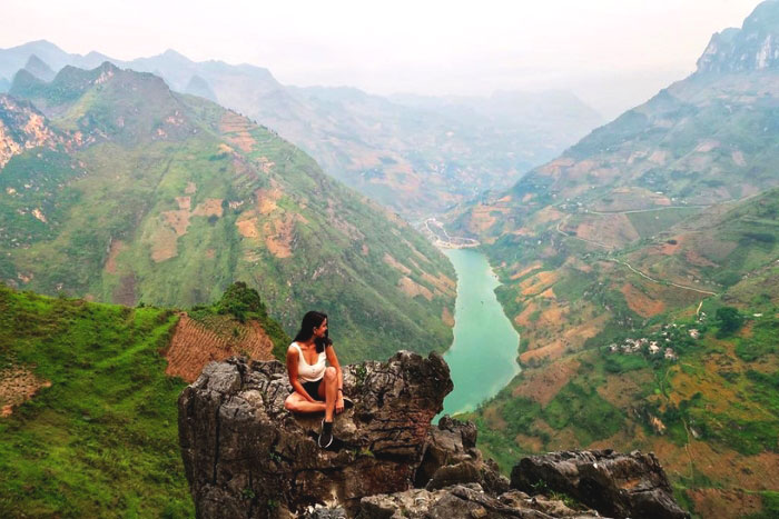 Une partie du paysage de Ha Giang vu d'en haut