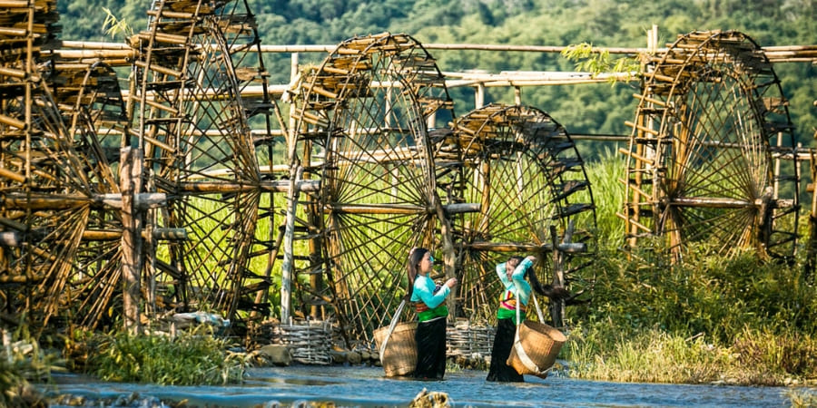 Roues à eau à Pu Luong