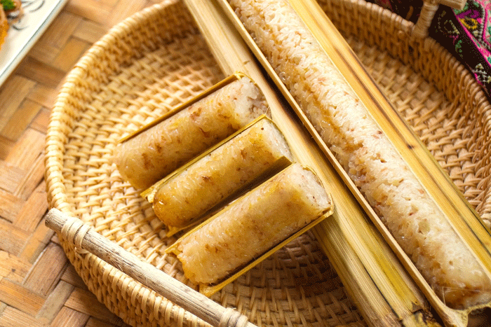 Riz lam, spécialité du village de Don, Pu Luong