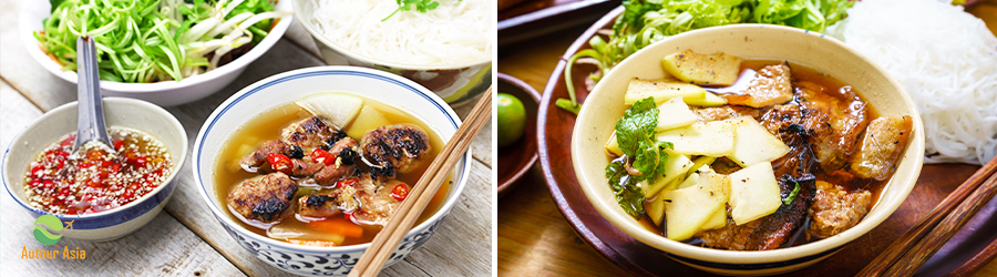 Le Bun Cha (Le porc grillé et les nouilles de riz)