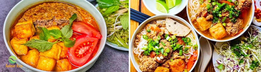 Le Bun Rieu Cua (Les vermicelles de riz vietnamiens au crabe)